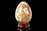 Polished Flower Agate Egg - Madagascar #121764-1